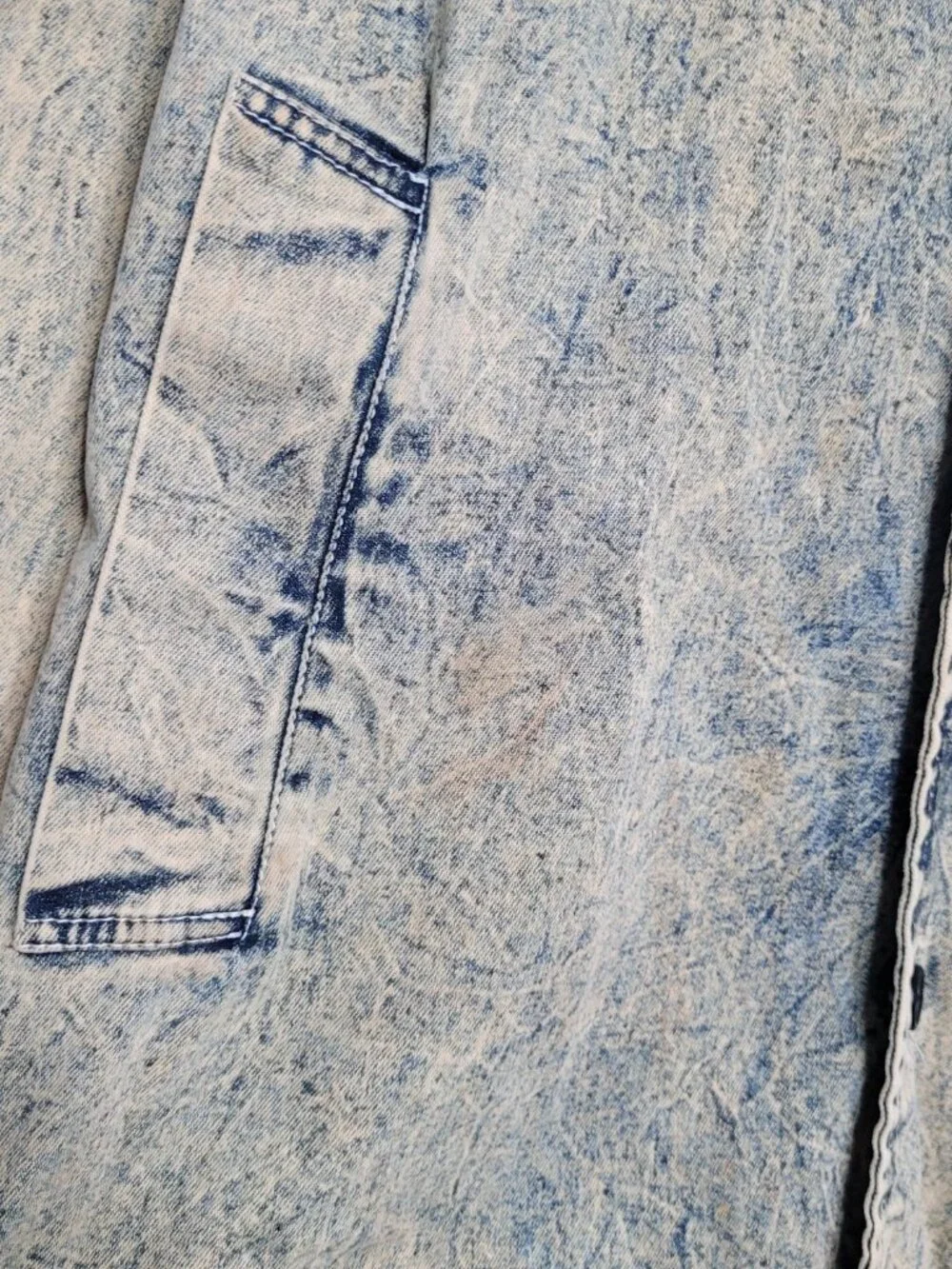 Rockets vintage acid wash grunge denim trench duster indie unique jacket medium